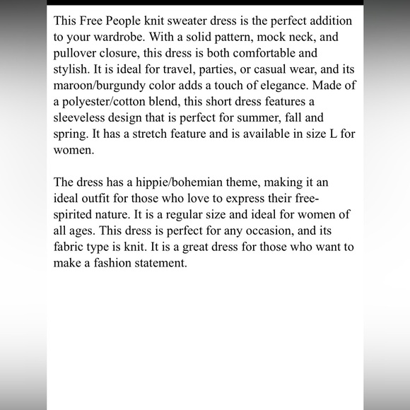 NWT FREE PEOPLE DRESS so LG - Picture 5 of 5